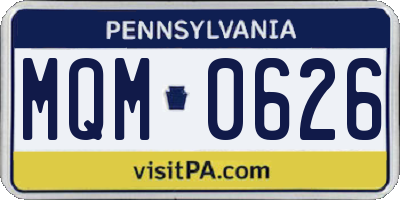PA license plate MQM0626