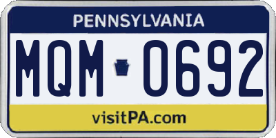 PA license plate MQM0692