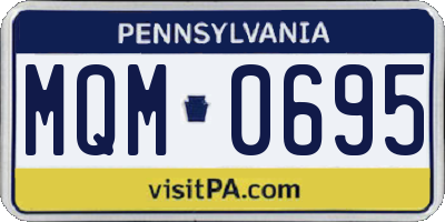 PA license plate MQM0695