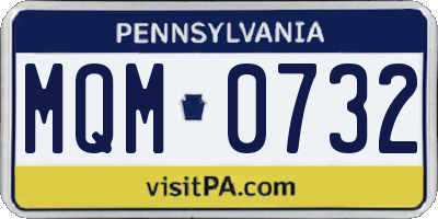PA license plate MQM0732