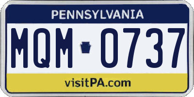 PA license plate MQM0737