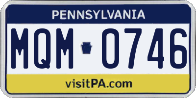 PA license plate MQM0746