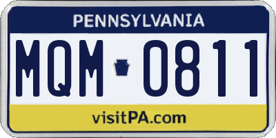 PA license plate MQM0811