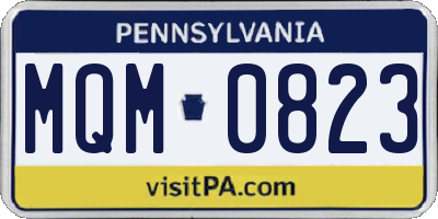 PA license plate MQM0823
