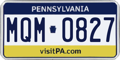 PA license plate MQM0827