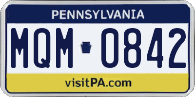PA license plate MQM0842