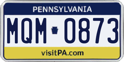 PA license plate MQM0873