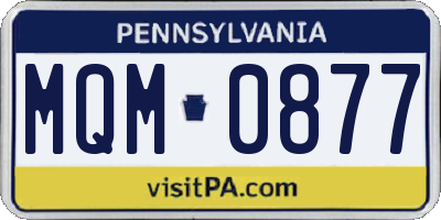 PA license plate MQM0877