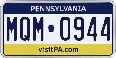 PA license plate MQM0944