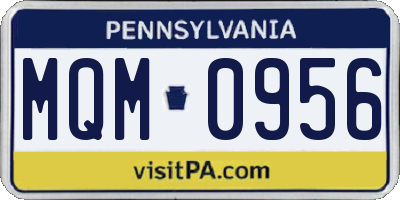 PA license plate MQM0956