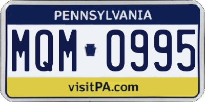 PA license plate MQM0995
