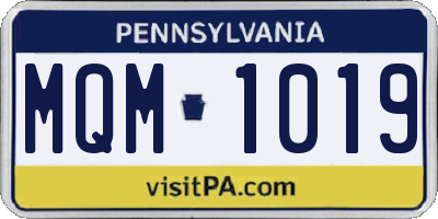 PA license plate MQM1019