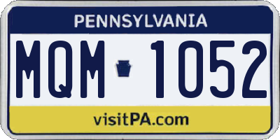 PA license plate MQM1052