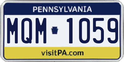 PA license plate MQM1059