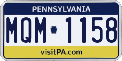 PA license plate MQM1158