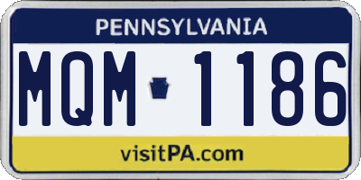 PA license plate MQM1186