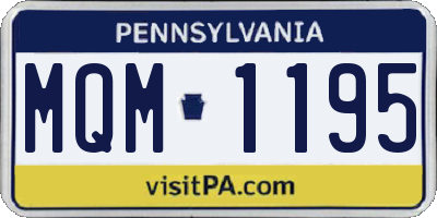 PA license plate MQM1195