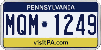 PA license plate MQM1249