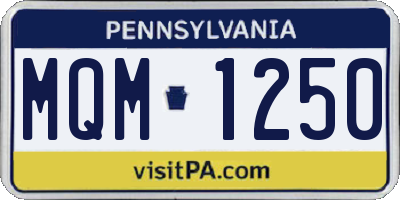 PA license plate MQM1250