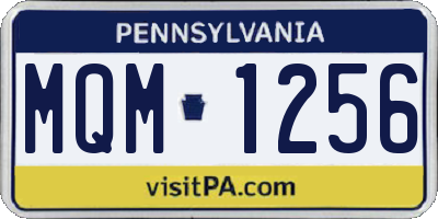 PA license plate MQM1256