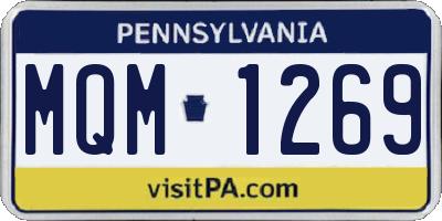 PA license plate MQM1269