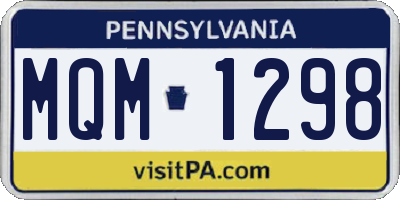 PA license plate MQM1298