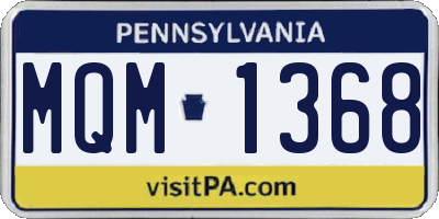 PA license plate MQM1368