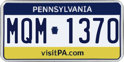 PA license plate MQM1370