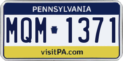 PA license plate MQM1371