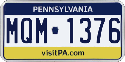 PA license plate MQM1376