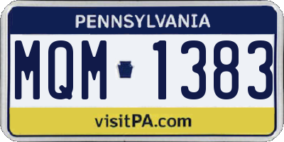 PA license plate MQM1383