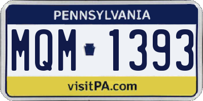 PA license plate MQM1393
