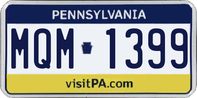 PA license plate MQM1399