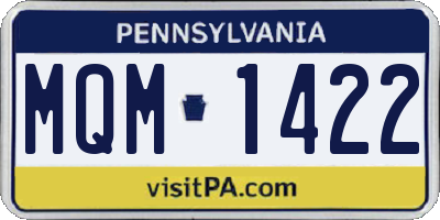 PA license plate MQM1422