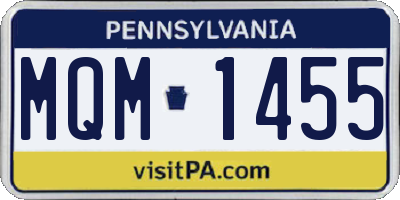 PA license plate MQM1455