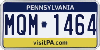 PA license plate MQM1464