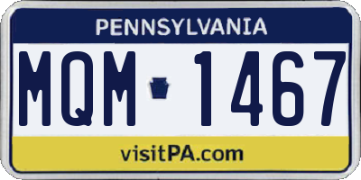 PA license plate MQM1467