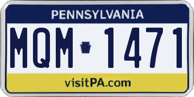 PA license plate MQM1471