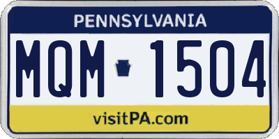 PA license plate MQM1504