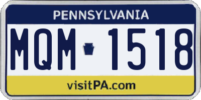 PA license plate MQM1518