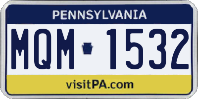 PA license plate MQM1532