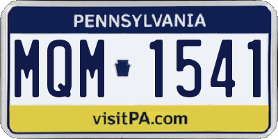 PA license plate MQM1541
