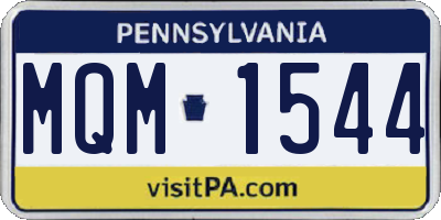 PA license plate MQM1544