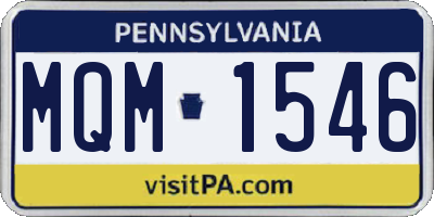 PA license plate MQM1546