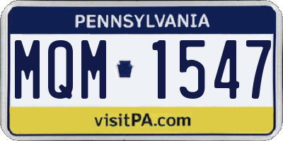 PA license plate MQM1547