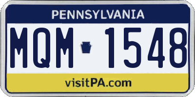 PA license plate MQM1548