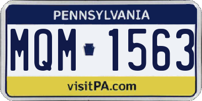 PA license plate MQM1563