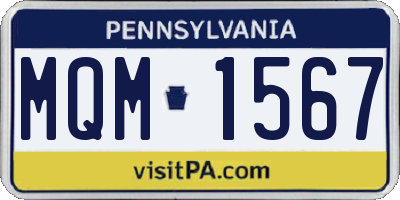 PA license plate MQM1567