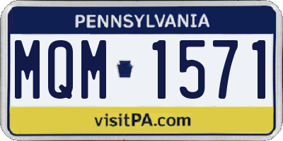 PA license plate MQM1571