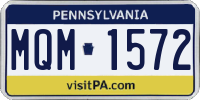 PA license plate MQM1572